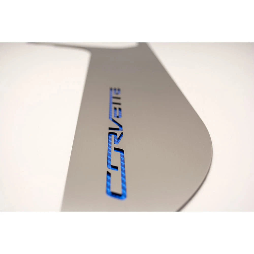 Door Guards w/Yellow Carbon Fiber 'Corvette' Inlay for 2014-19 Corvette Z06/Z51