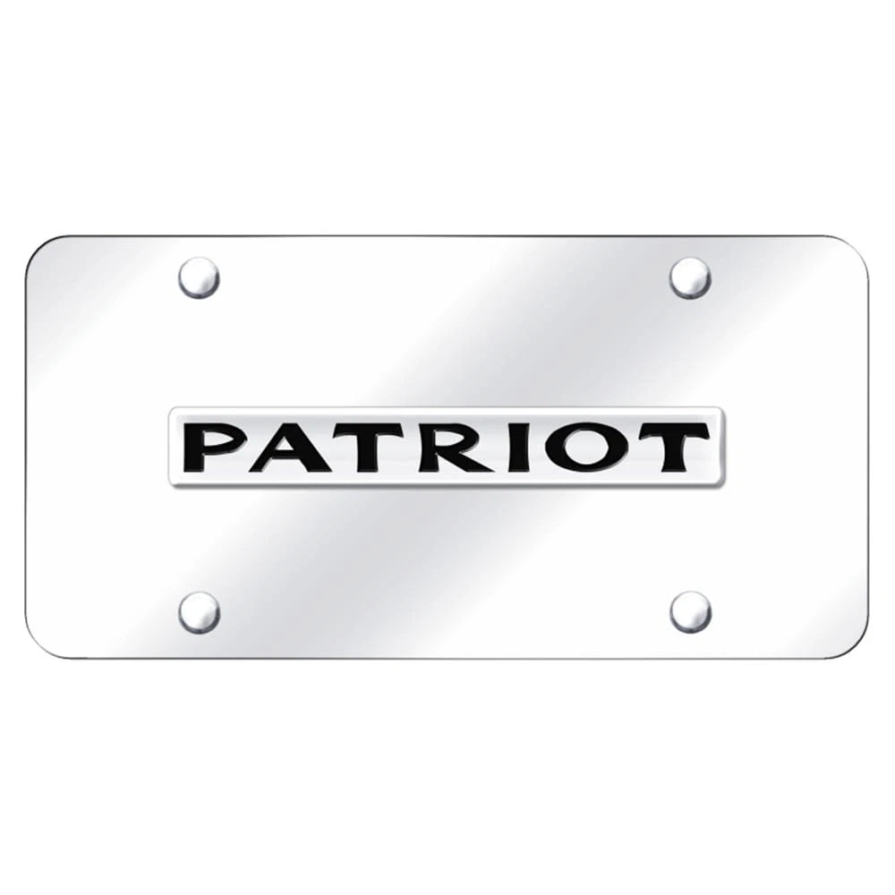 Chrome Name on Chrome License Plate - Officially Licensed for Jeep Patriot