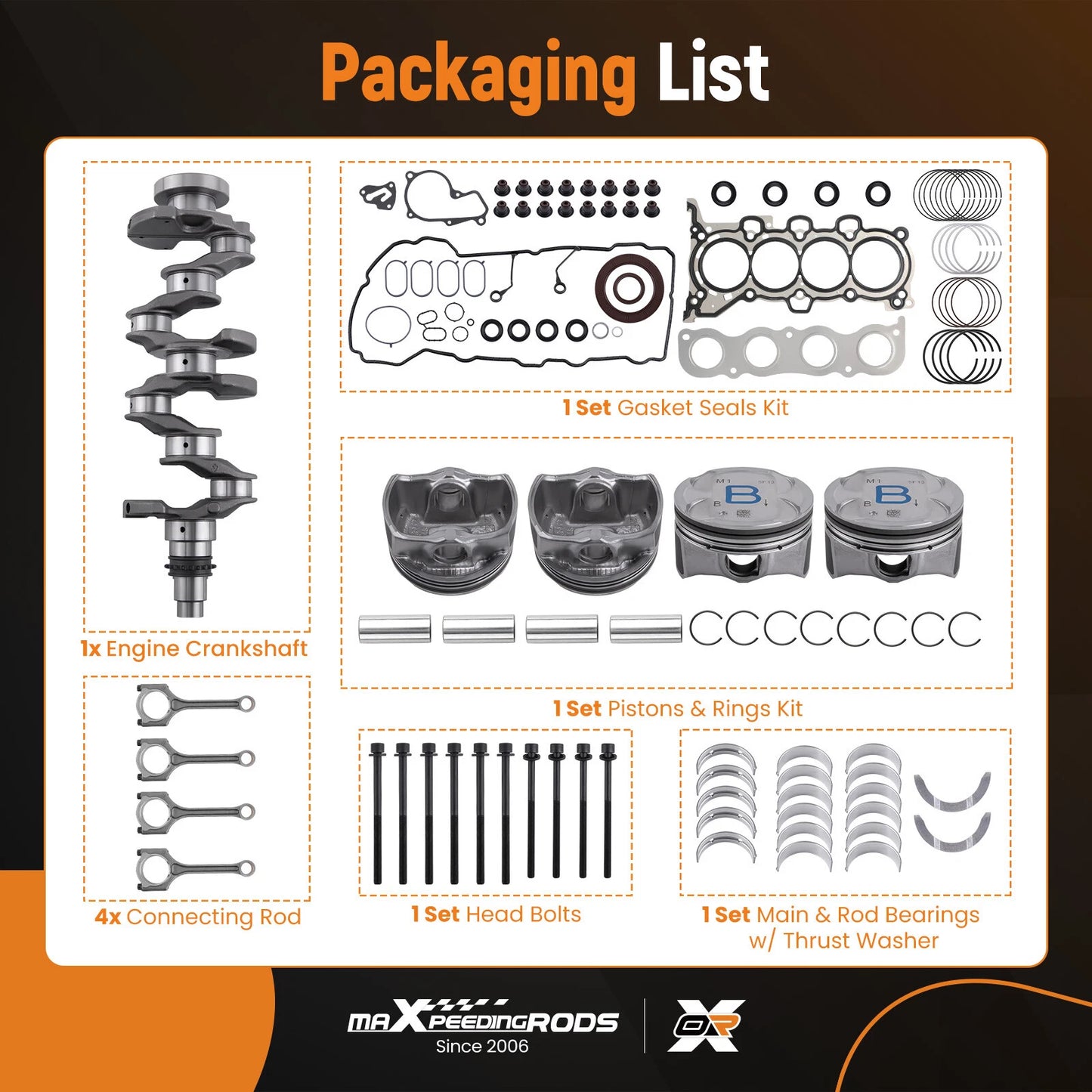 Engine Rebuild Gasket Kit for Hyundai Kia 1.8L (2010–2019)