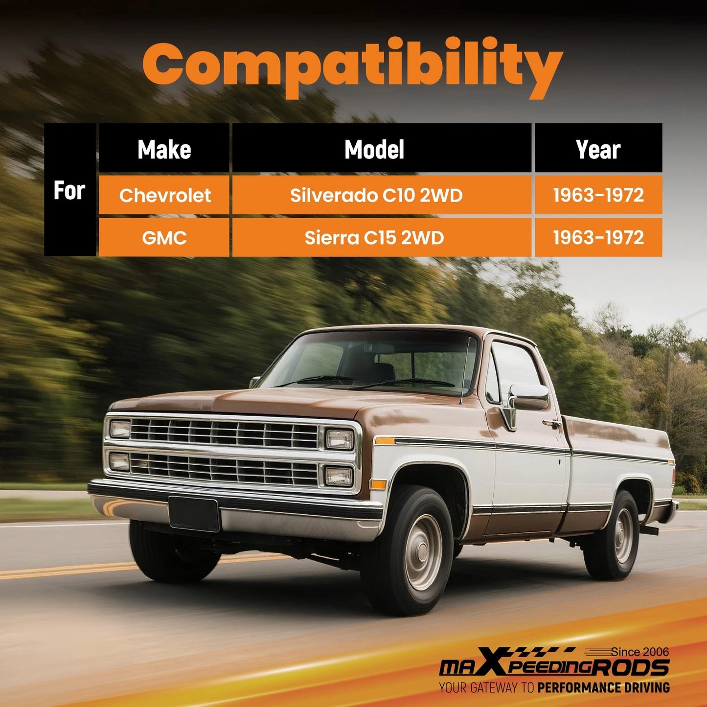 2" Front and 4" Rear Lowering Springs for Chevy GMC C10/C15 (1963–1972)
