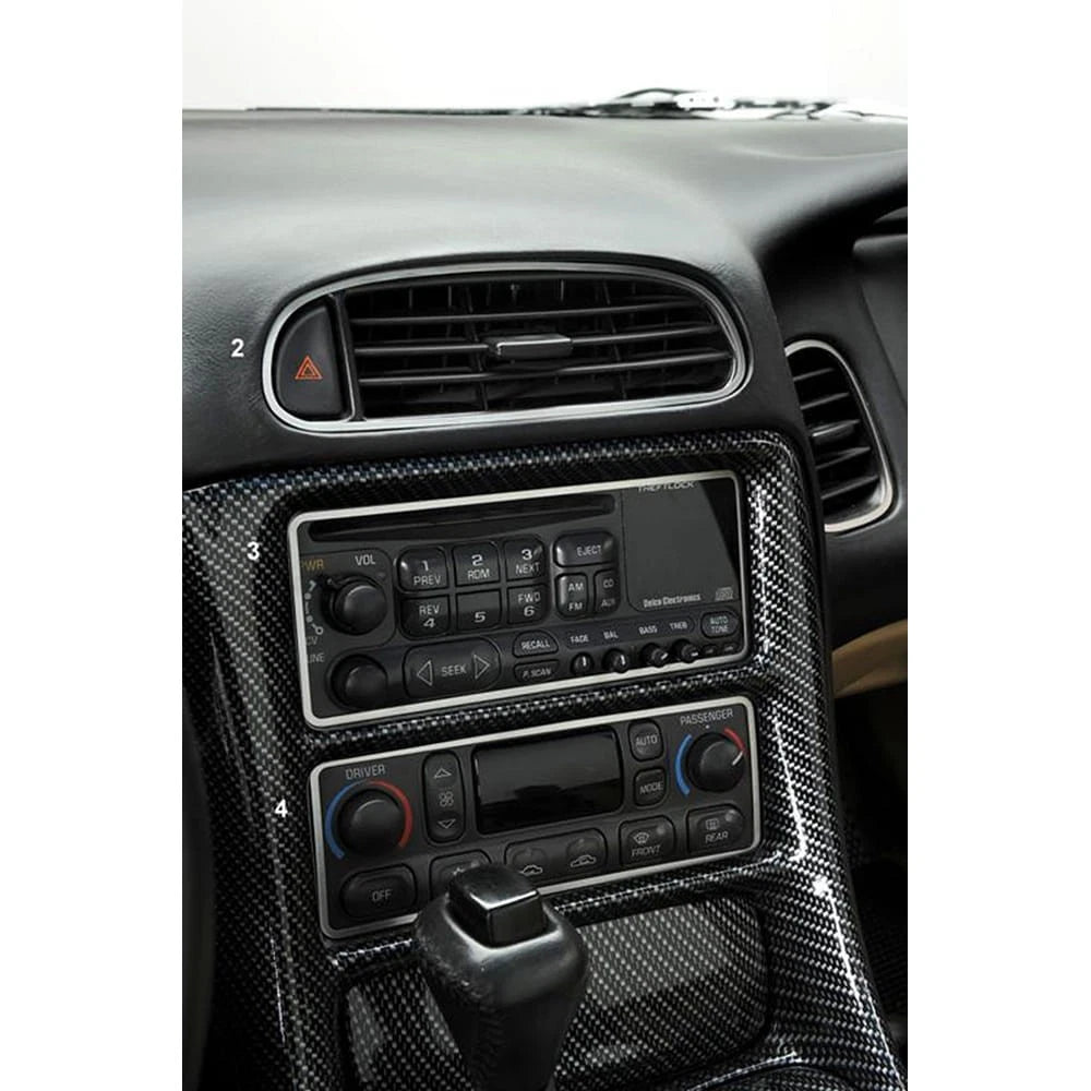6pc Brushed Stainless Steel Dash Kit for 1997-2004 Chevy Corvette C5