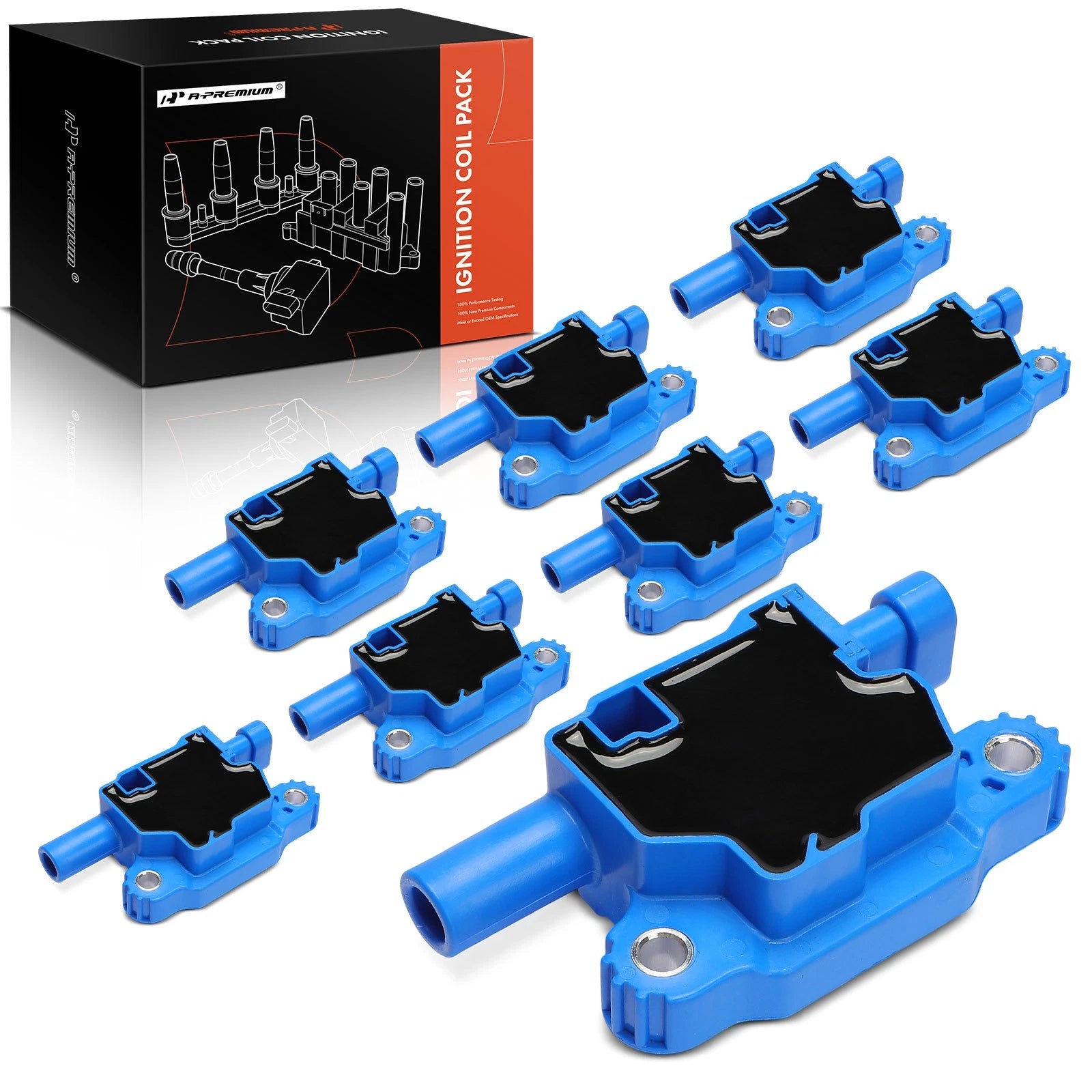 8x Blue Ignition Coil for Chevy Silverado 1500, Tahoe, GMC Sierra (2007–2013)