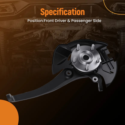 Front Left Right Steering Knuckle Pair for Hyundai Sonata 2.4L (2006–2010)