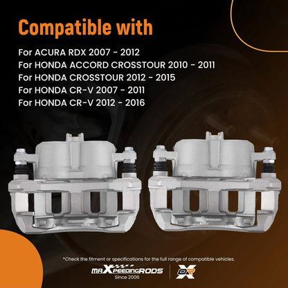 Front Disc Brake Calipers with Brackets for Acura RDX (2007–2012)