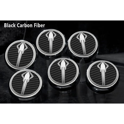 Chrome Stingray Cap Covers w/Black C-Fiber Inlay for 2014-19 Corvette Z06 Manual
