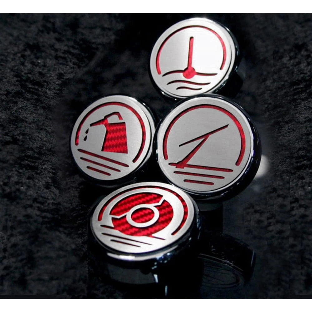 Chrome Cap Covers with White Carbon Fiber Inlay for Ford Mustang (2005–2009)