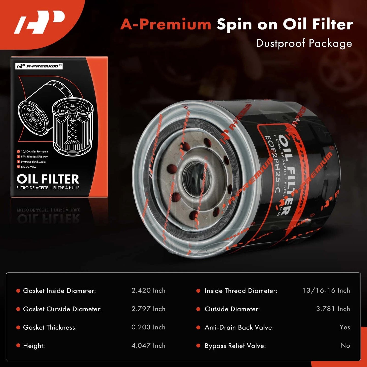 12x Engine Oil Filter for Jeep Cherokee (1974–1975, 1980–1982)