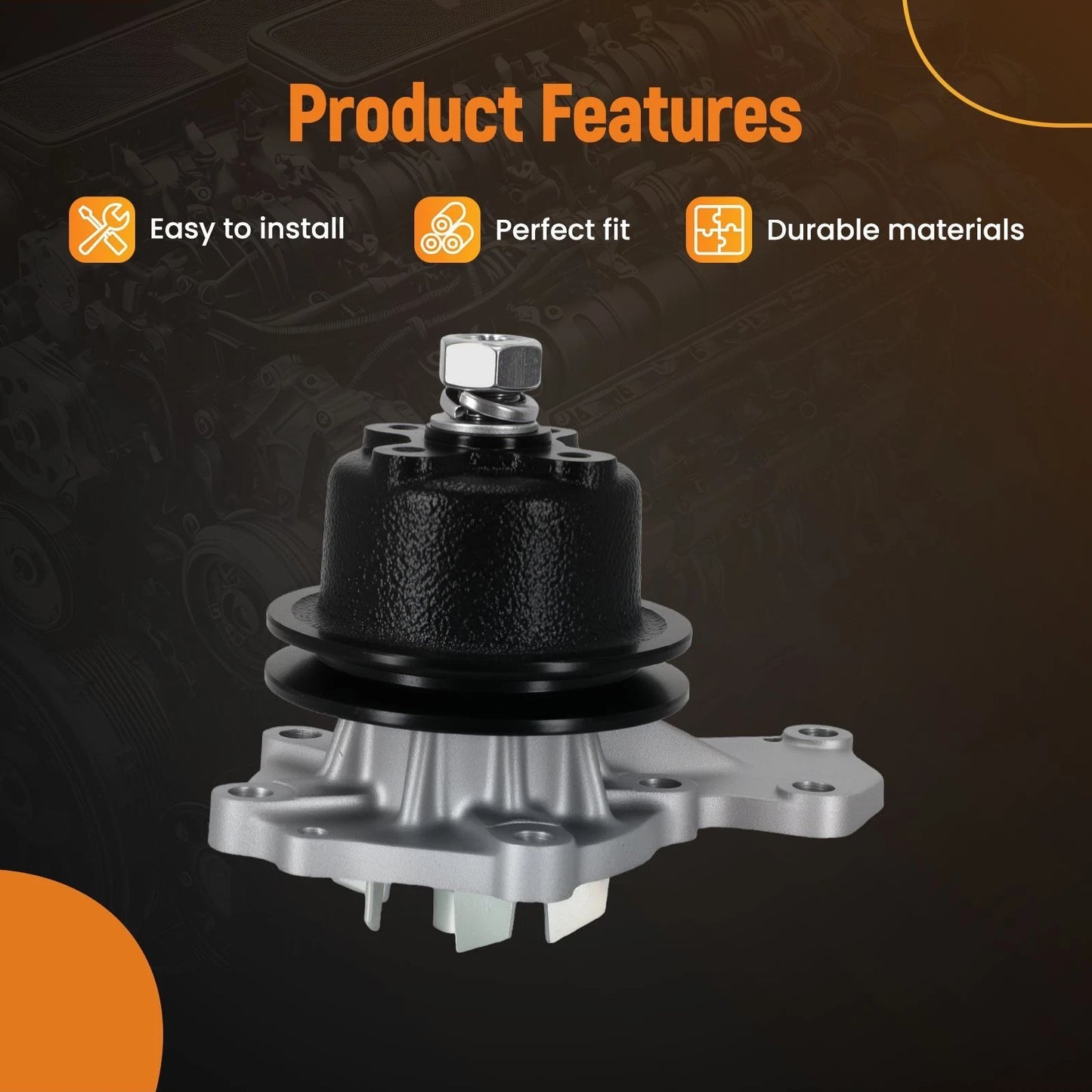 Engine Coolant Water Pump for Kubota L295F (2011–2011)