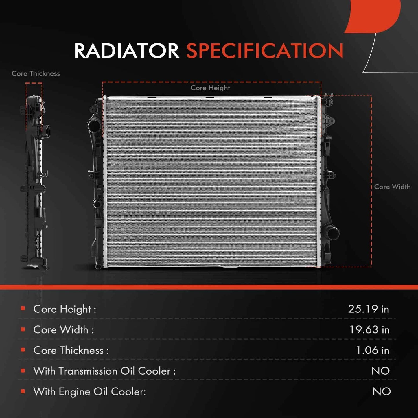 Aluminum Radiator for Mercedes-Benz E450 (2019–2020)