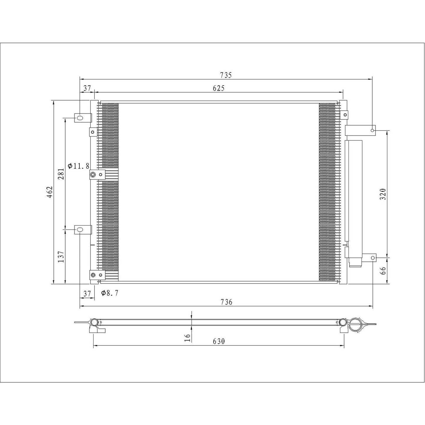 Replacement A/C Condenser Repair Part For 2014-2018 Jeep Cherokee