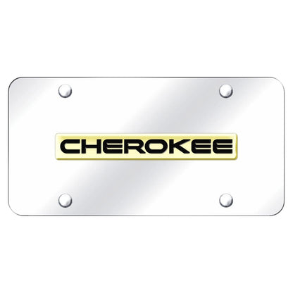 Gold Name on Chrome License Plate - Officially Licensed for Jeep Cherokee