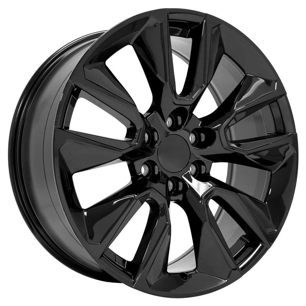 22 Inch Black 2WD Wheel Replacement for 1988-2000 Chevy C2500 (RVO4864)