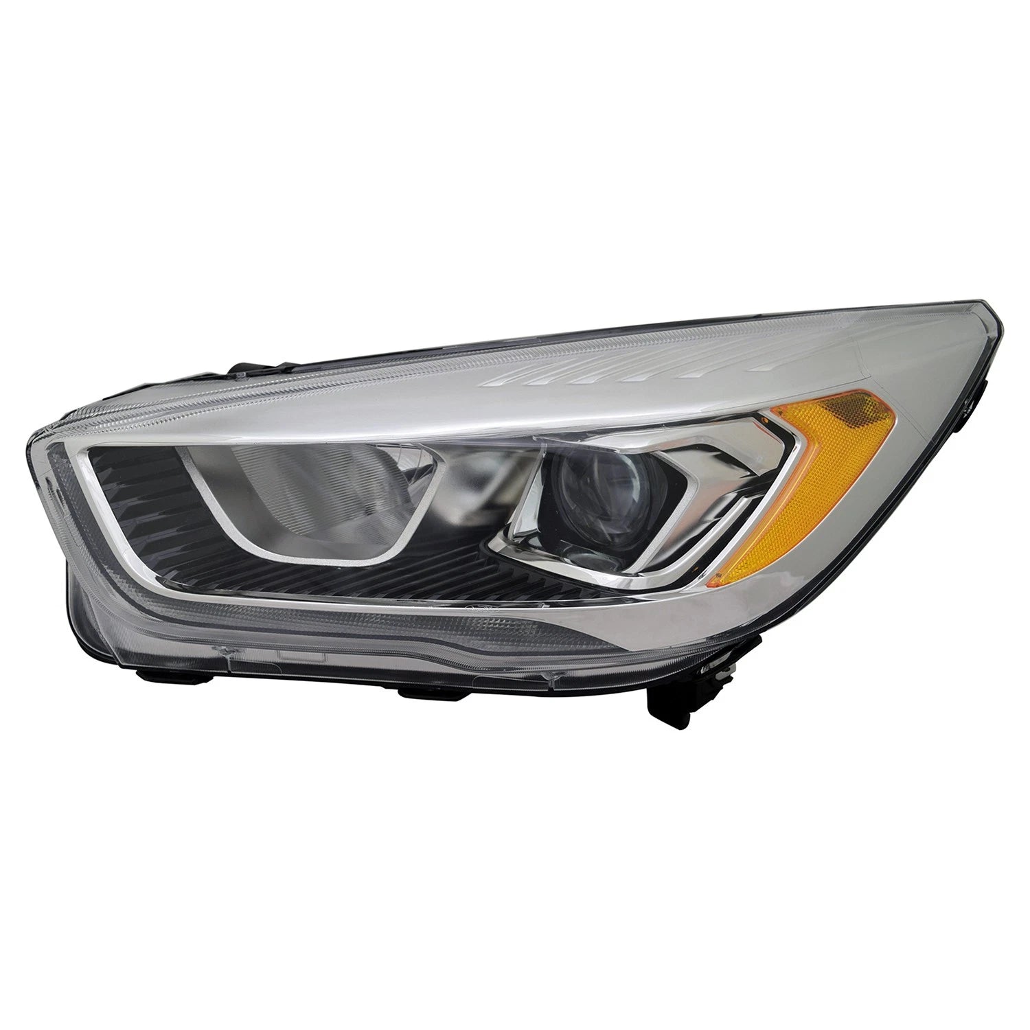 Replacement Chrome Driver Halogen Headlight Lens/Housing w/LED Signature Lamps