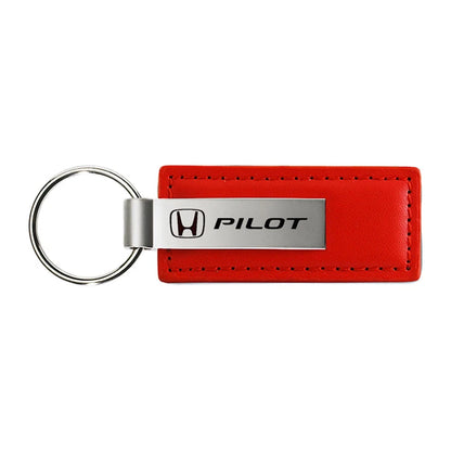 Red Leather Keychain KC1542.PIL - Officially Licensed for Honda Pilot