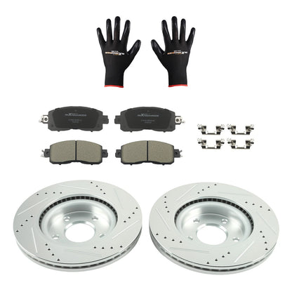 Front Brake Rotors and Ceramic Brake Pads Kit for Nissan Altima (2013–2023)