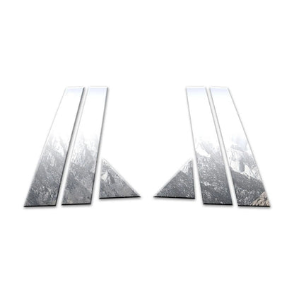 6Pc Chrome Pillar Post Cover Kit with Triangle for Jaguar XJ (2011–2019)