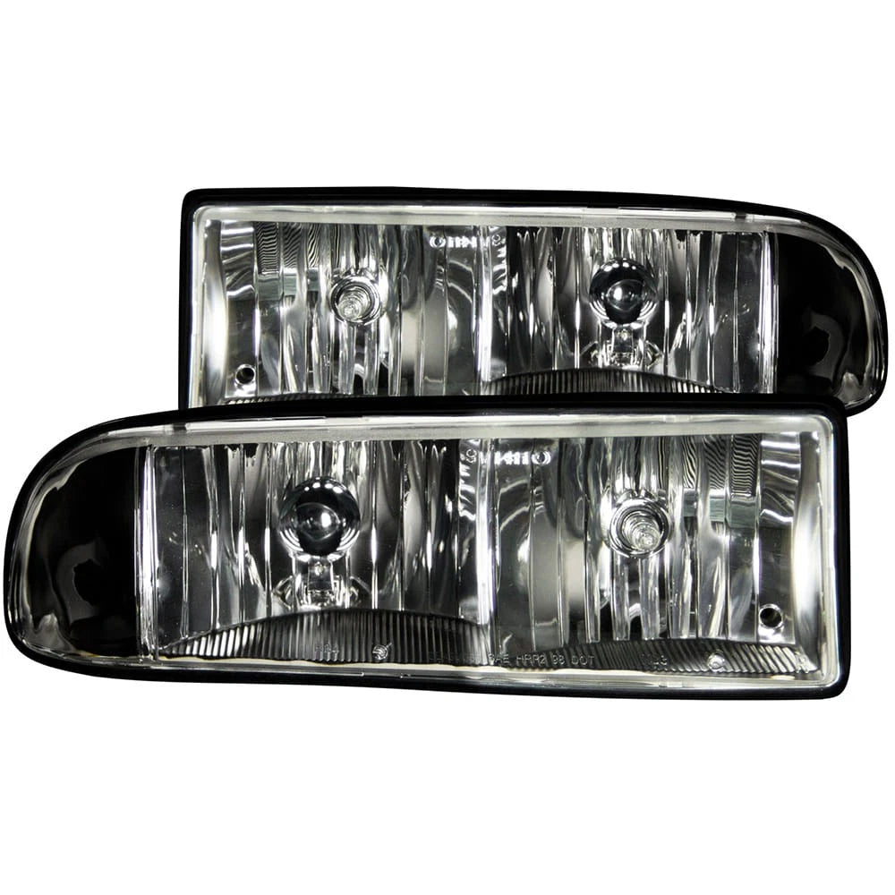 Black Clear Lens Crystal Headlight Set for 1998-2004 Chevrolet S10