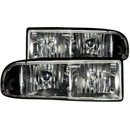 Black Clear Lens Crystal Headlight Set for 1998-2004 Chevrolet S10