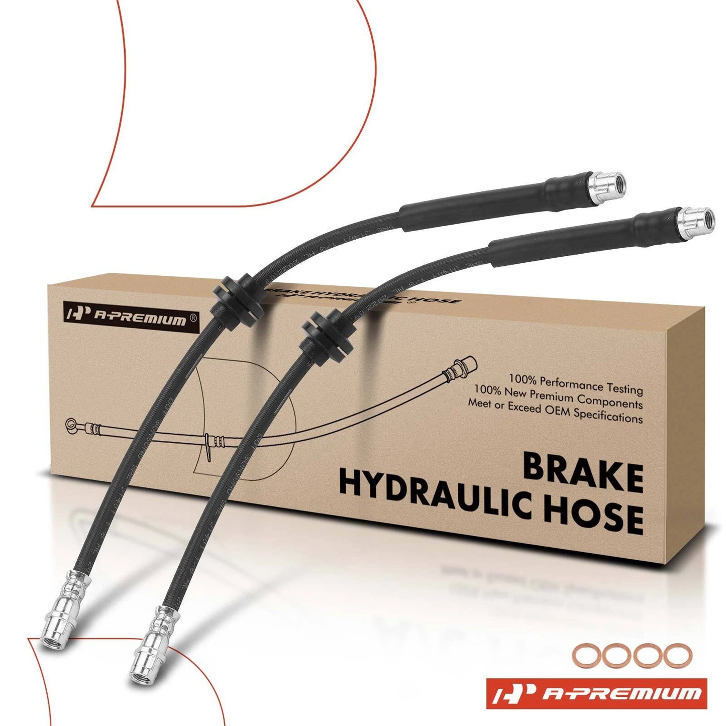 2X Front Brake Hydraulic Hose for Mercedes-Benz E320 E350 E500 (2003–2005)