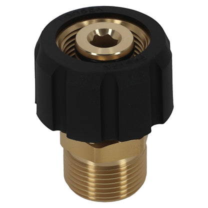 Brass Adapter from M22 x 14mm to M22 x 15mm for Pressure Washer Gun (5000 PSI)