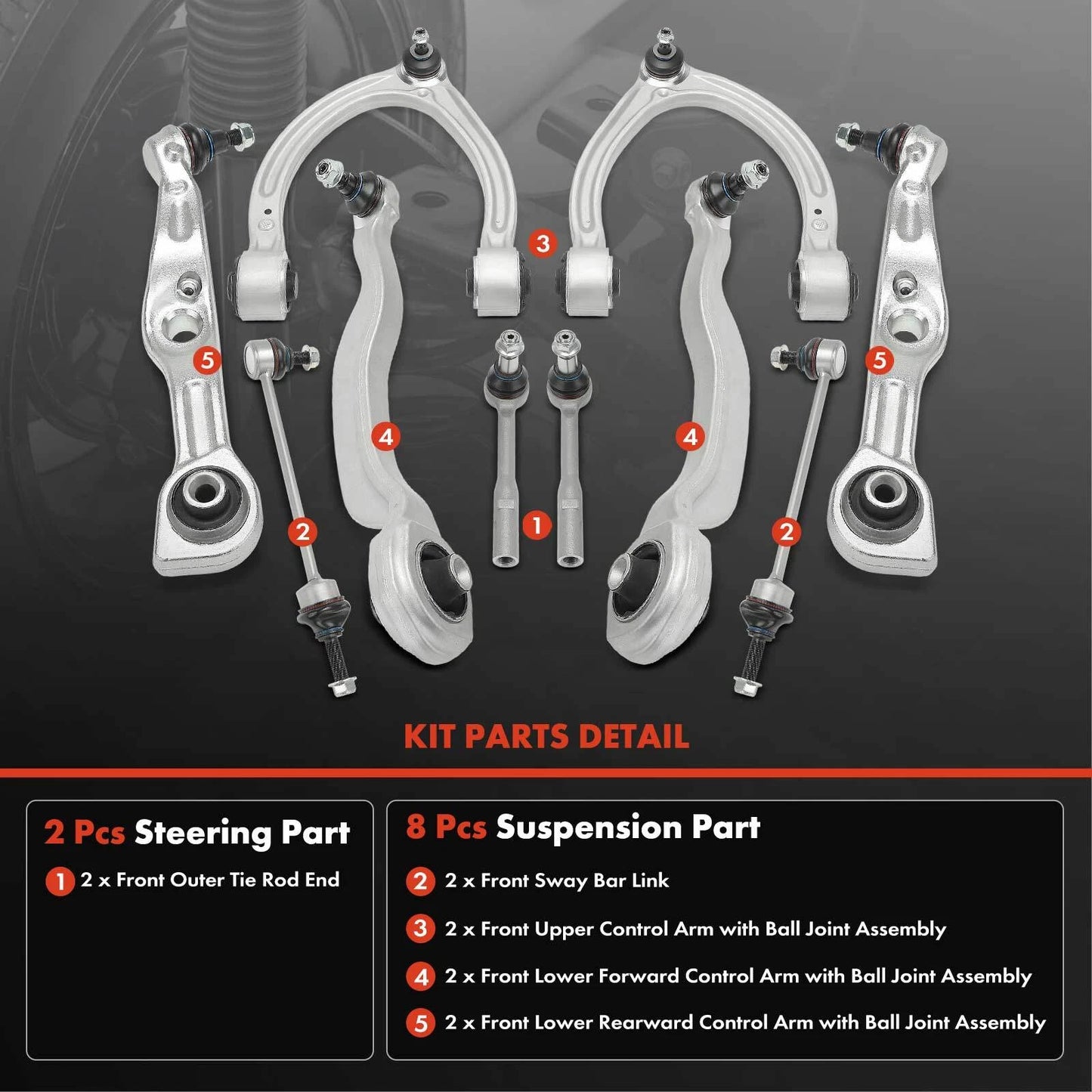 10x Front Control Arm with Ball Joint for Mercedes-Benz