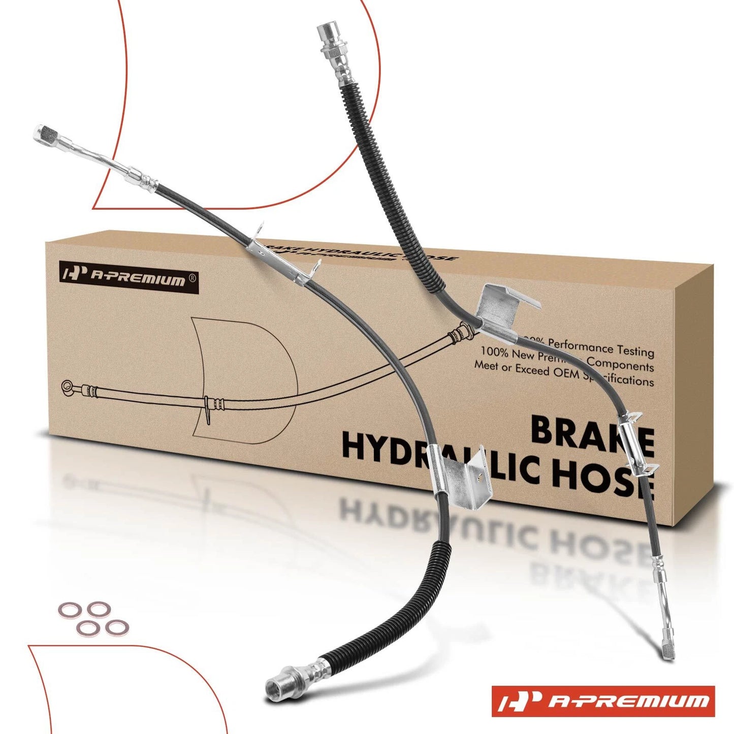 2X Front Brake Hydraulic Hose for Chevy Silverado 1500 GMC Sierra 1500 (2007–2018)
