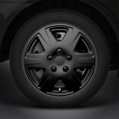 15" 4pc Gloss Black Hubcaps/Covers for Steel Wheels 'Corolla' Style (Set of 4)