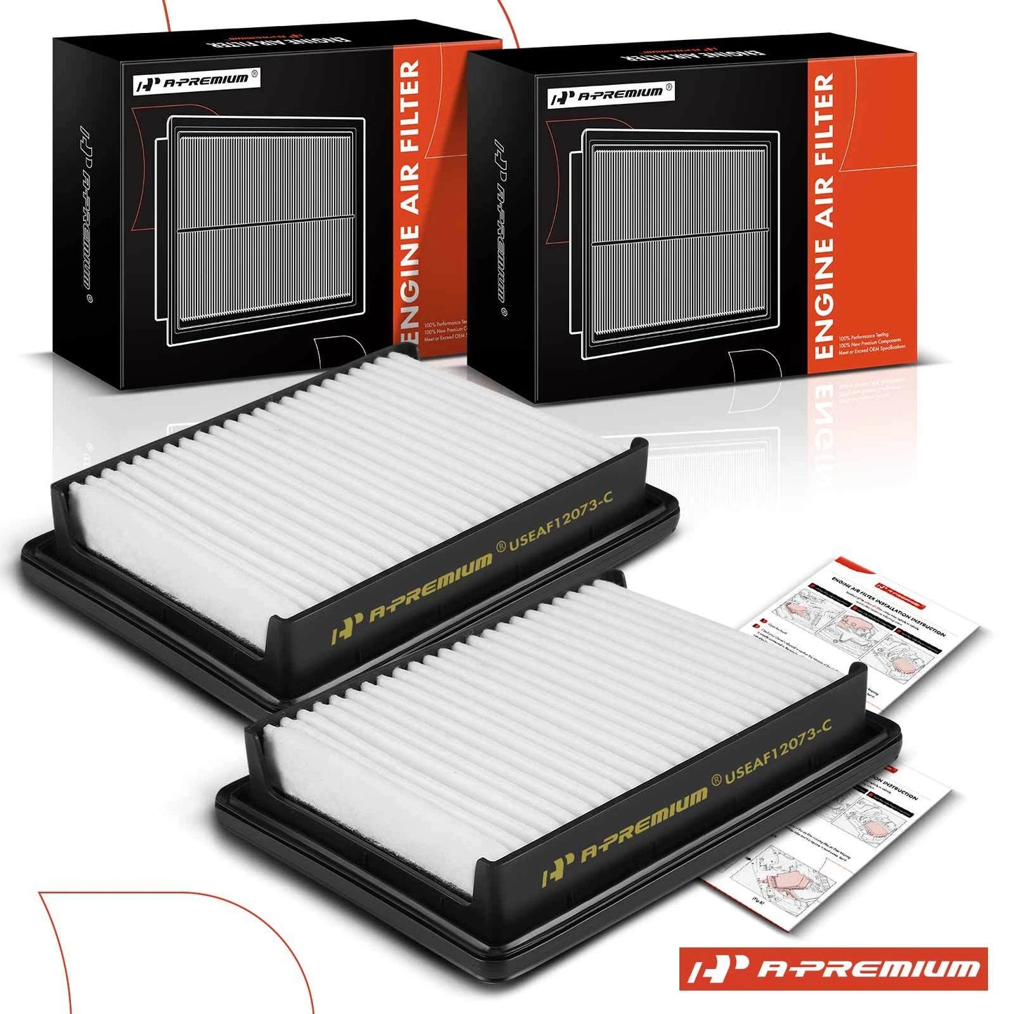 2X Engine Air Filter for Chevrolet Spark (2016–2022) L4 1.4L Hatchback