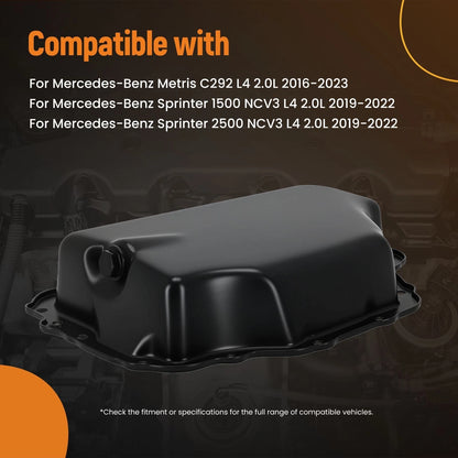 Engine Oil Pan for Mercedes-Benz Metris Sprinter (2016–2023) Steel
