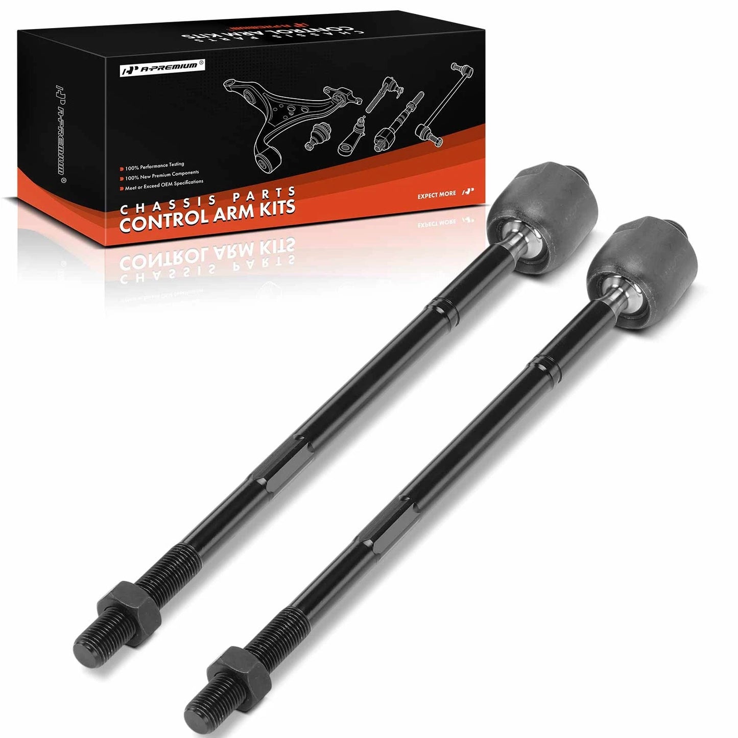 2X Front Inner Side Tie Rod Ends for Buick LaCrosse (2008–2009)