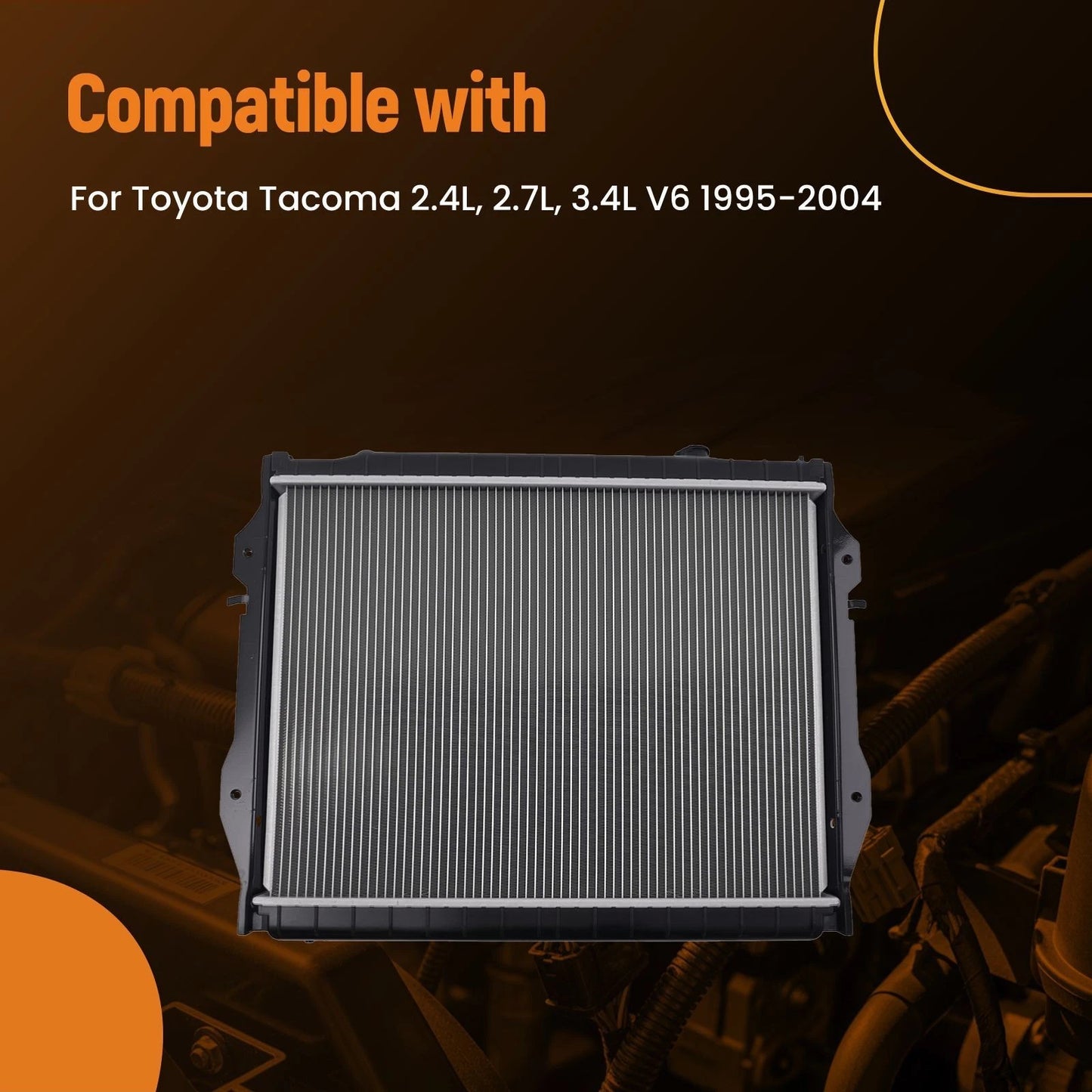 Aluminum Radiator for Toyota Tacoma 2.4L 2.7L 3.4L (1995–2004)