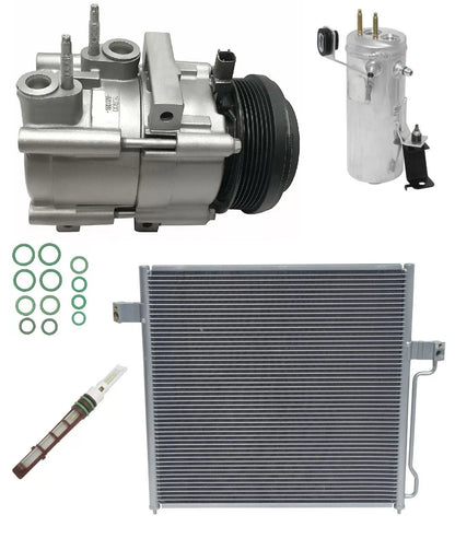 AC Compressor Kit W Condenser Replacement for Ford Explorer Sport Trac (2007)