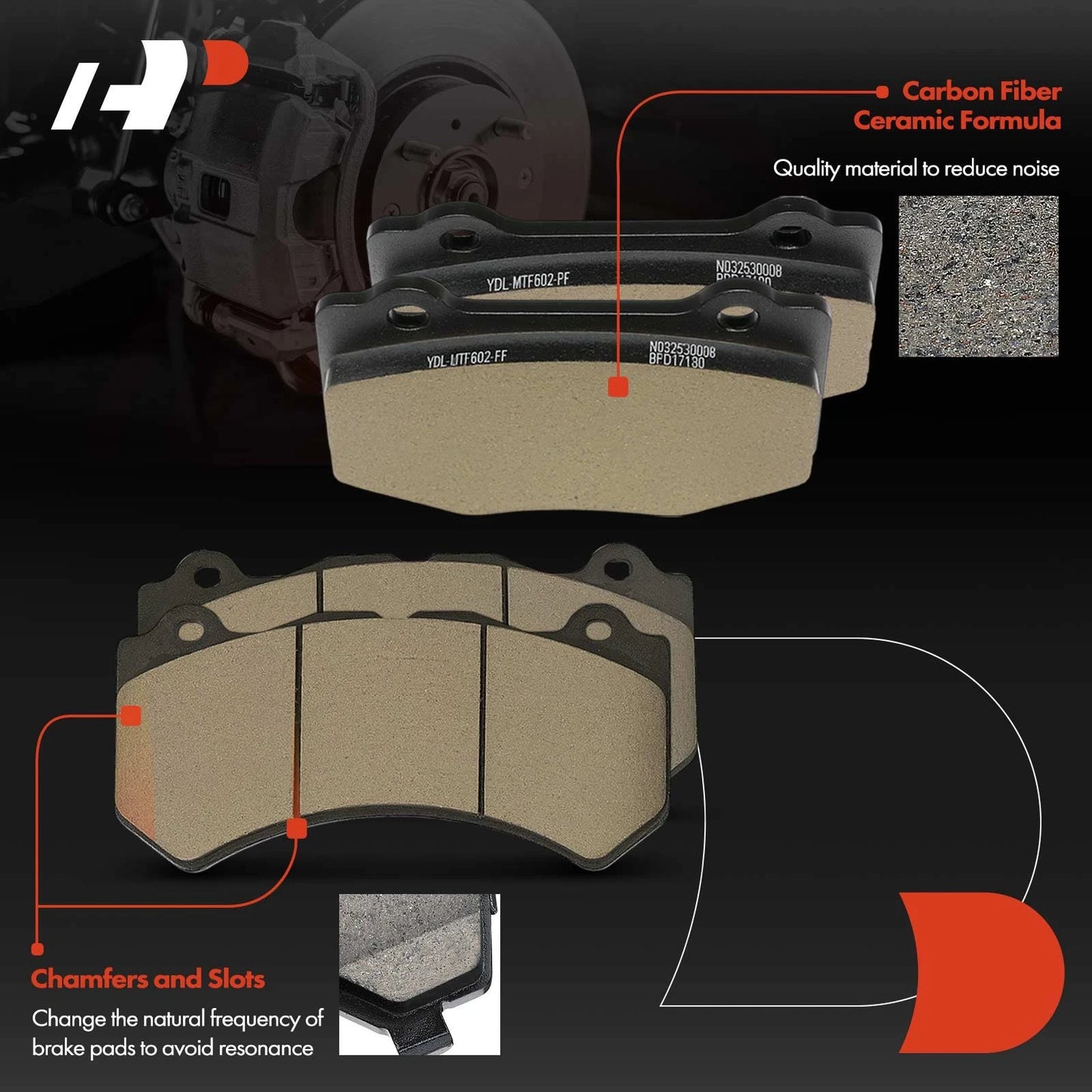 8x Ceramic Brake Pads for Chevy Corvette (2015–2019)