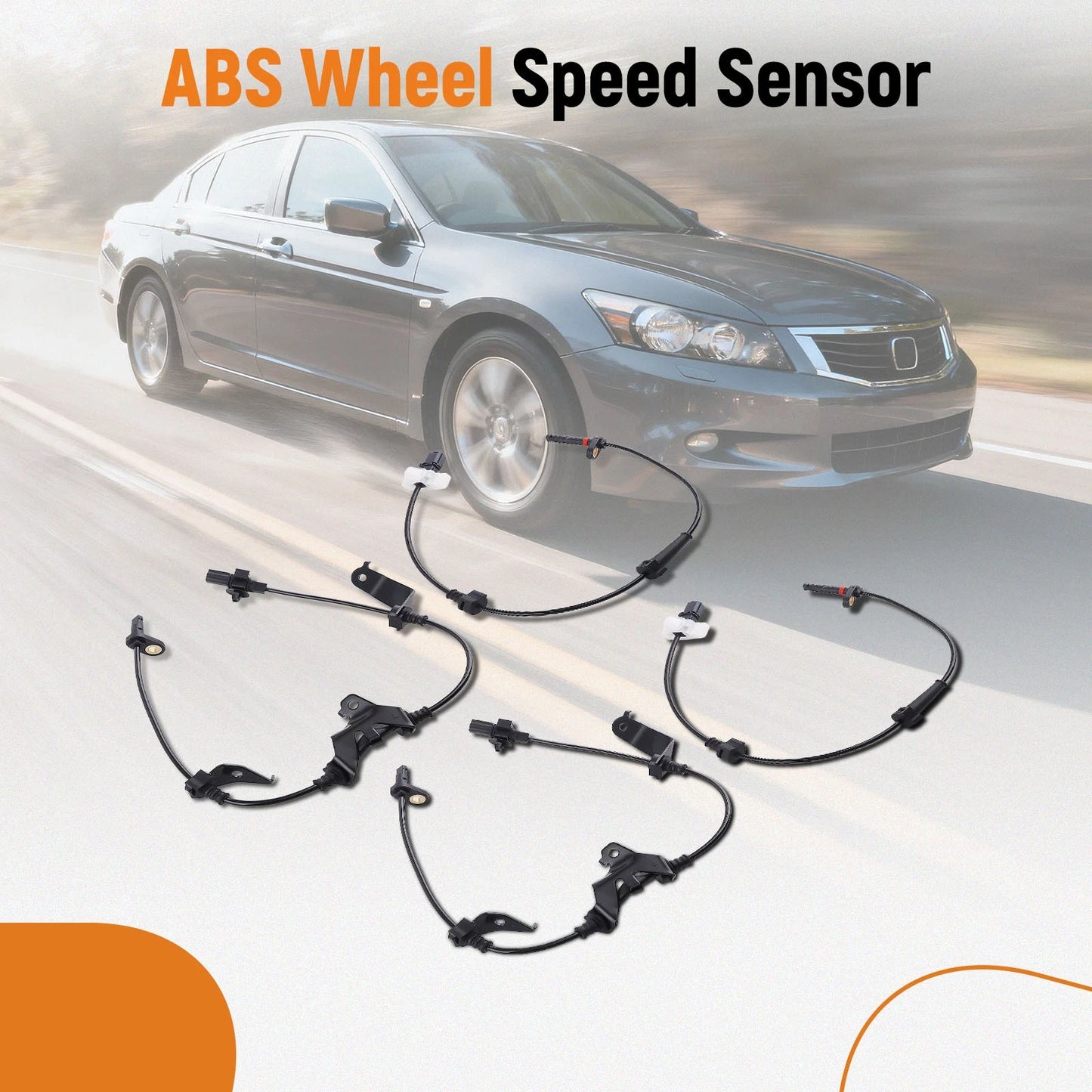 Front Rear Left Right ABS Sensors for Honda Accord & Acura TSX (2008–2014)