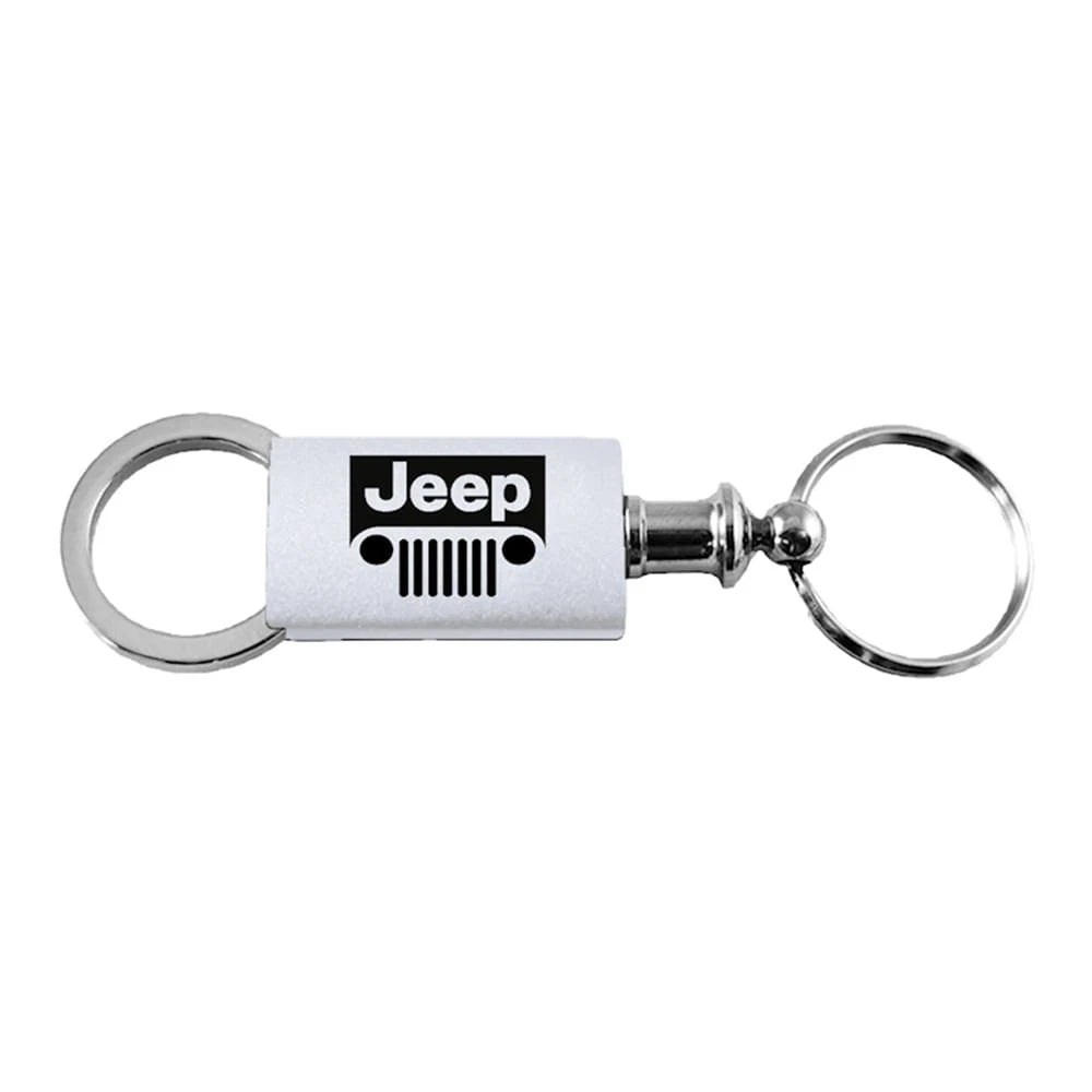 Grille on Silver Anodized Aluminum Valet Keychain - Officially Licensed for Jeep