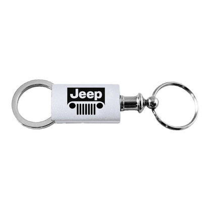 Grille on Silver Anodized Aluminum Valet Keychain - Officially Licensed for Jeep