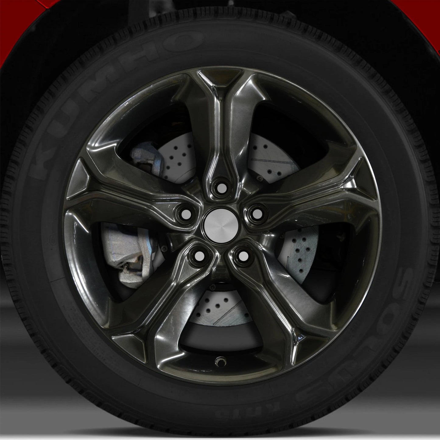 19x7 Factory Wheel (Hyper Dark Smoked Silver Full Face Bright) for Dodge Journey