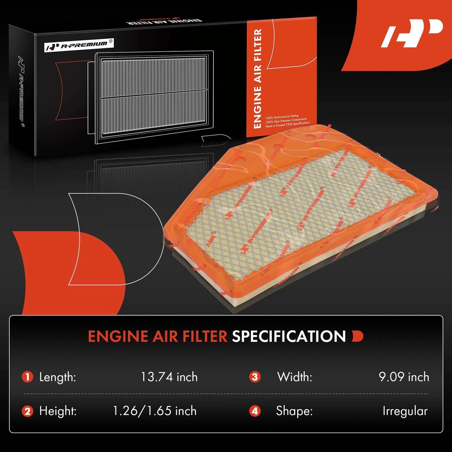 2X Engine Air Filter for Chevrolet Malibu (2016–2022) Buick Envision (2021–2022)