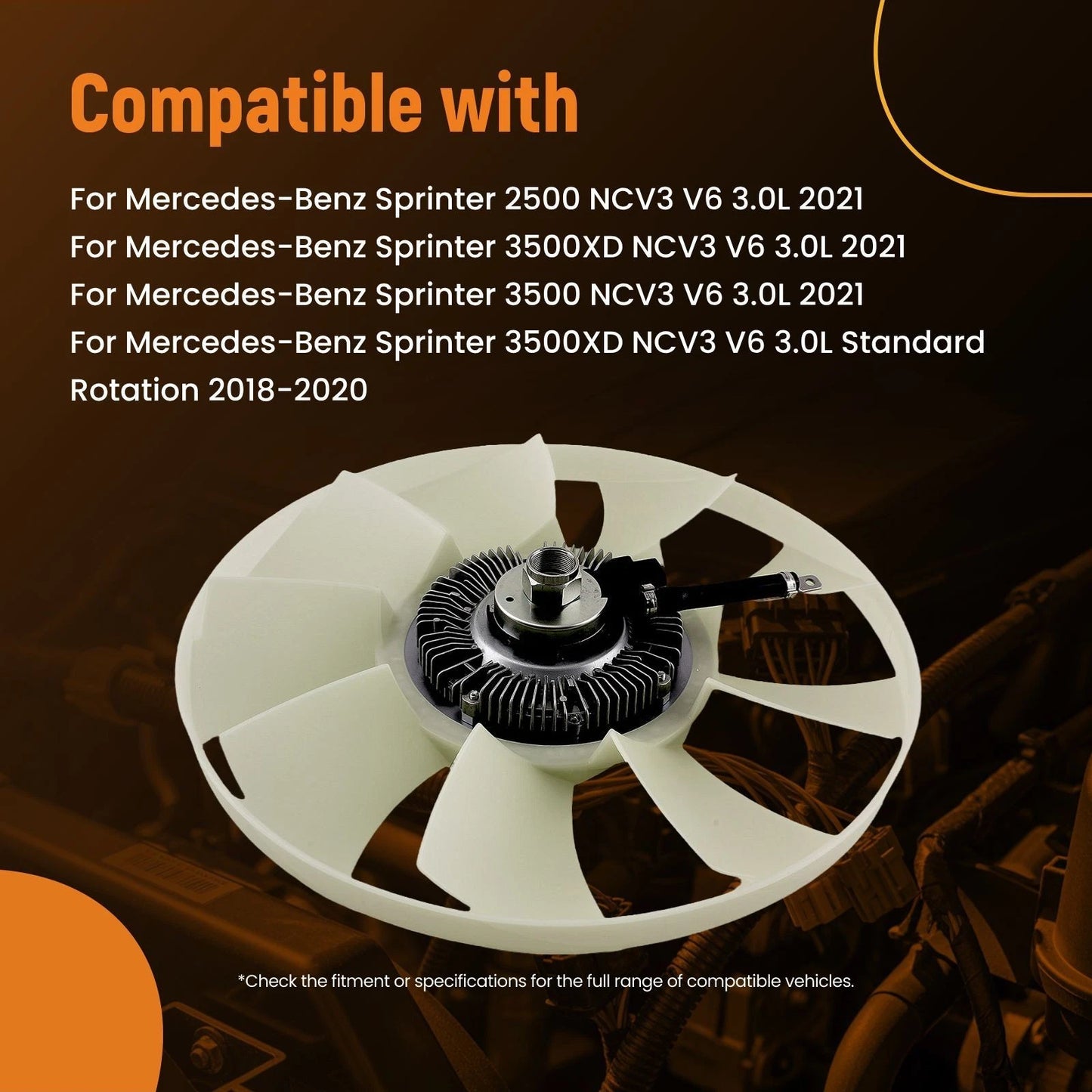 Cooling Fan Clutch for Mercedes Sprinter 2500/3500/4500 (2010–2021)