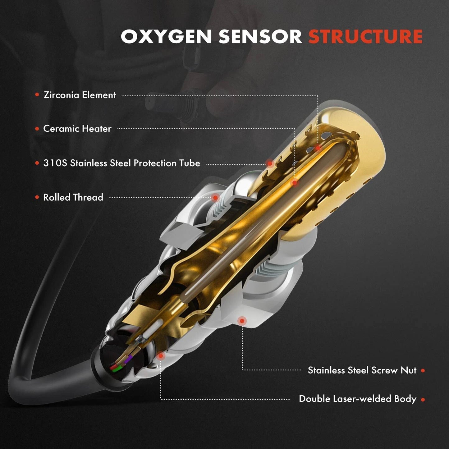 2X O2 Oxygen Sensors for GMC Acadia Cadillac XT5 (2017–2020)