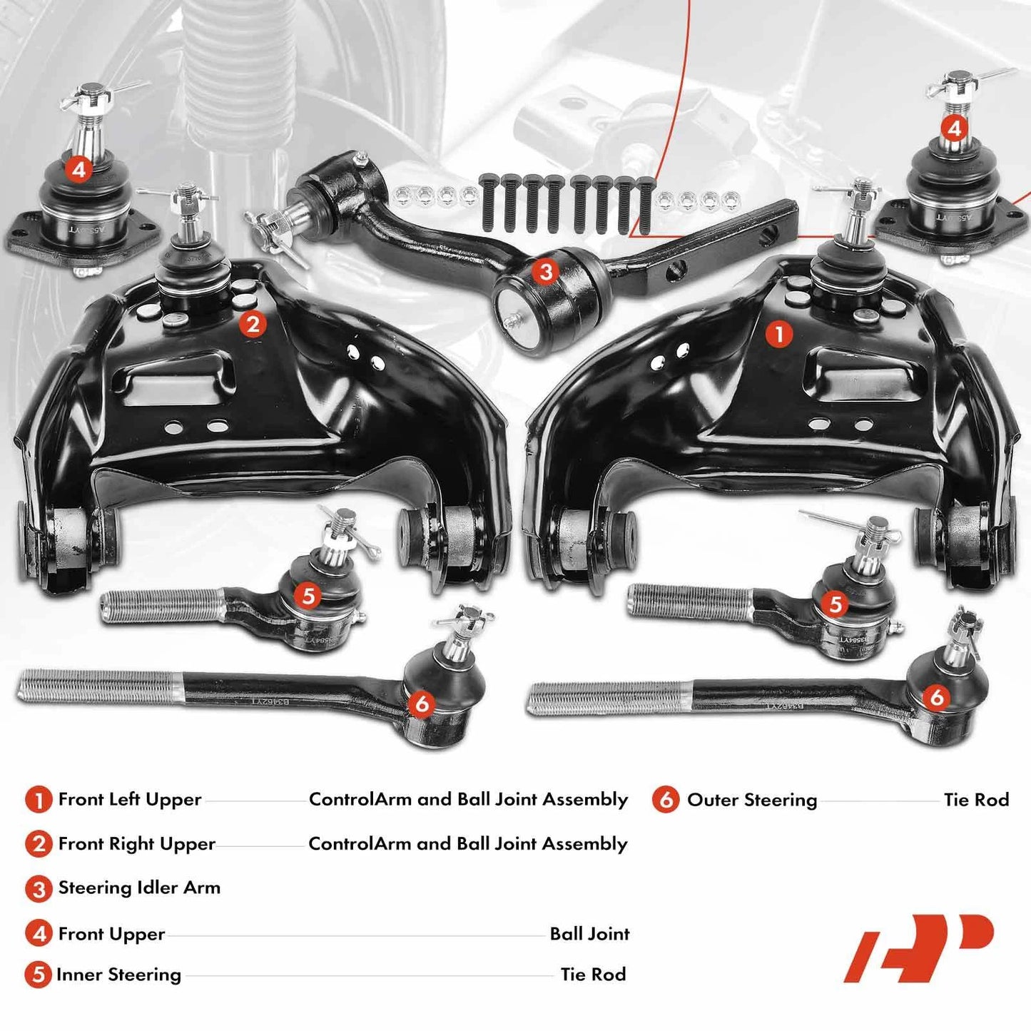 9x Front Side Control Arm Ball Joint for Chevy Blazer S10 (1995–2005)