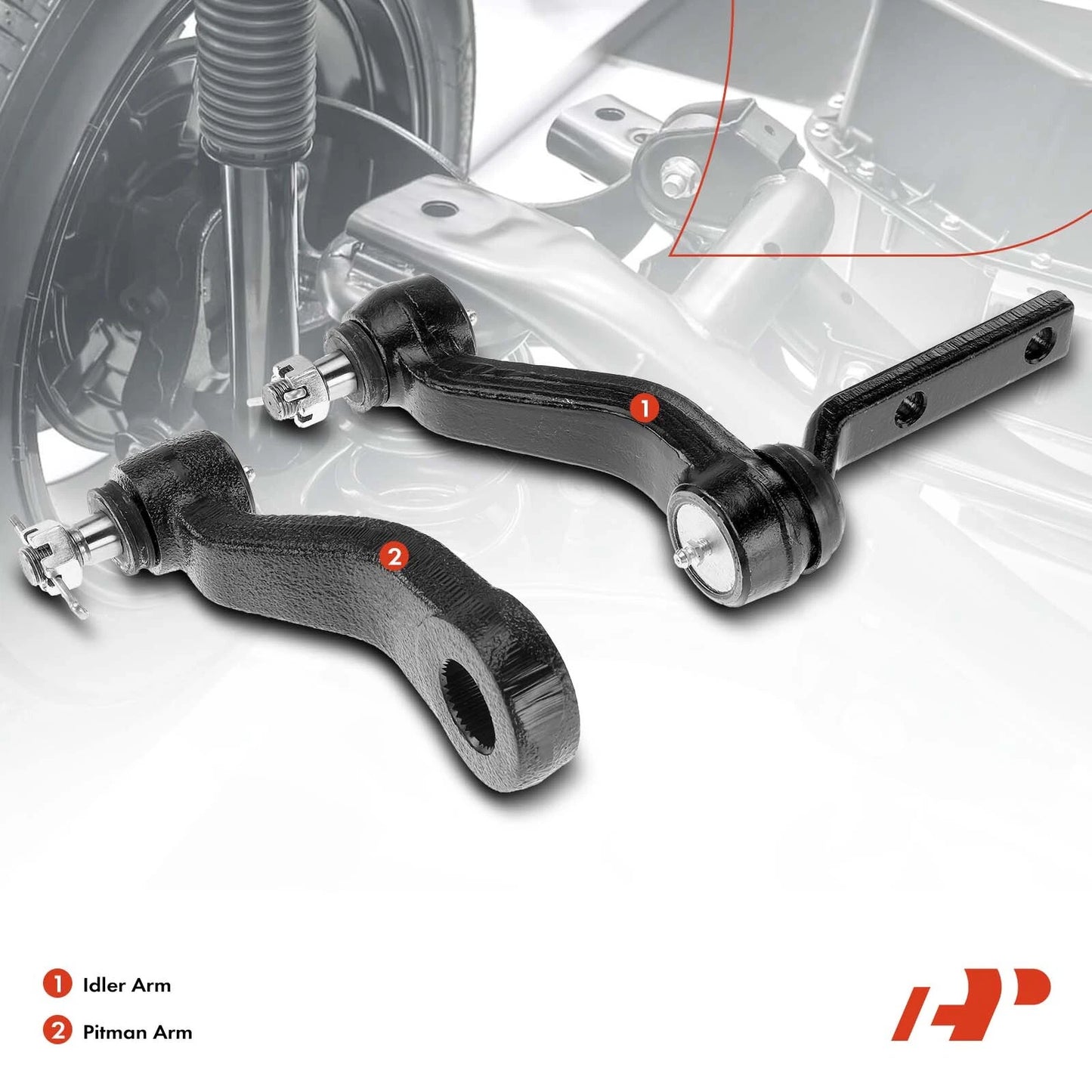 2X Idler Arm & Pitman Arm for Chevrolet GMC C1500 C2500 C3500 K1500 (1990–1999)