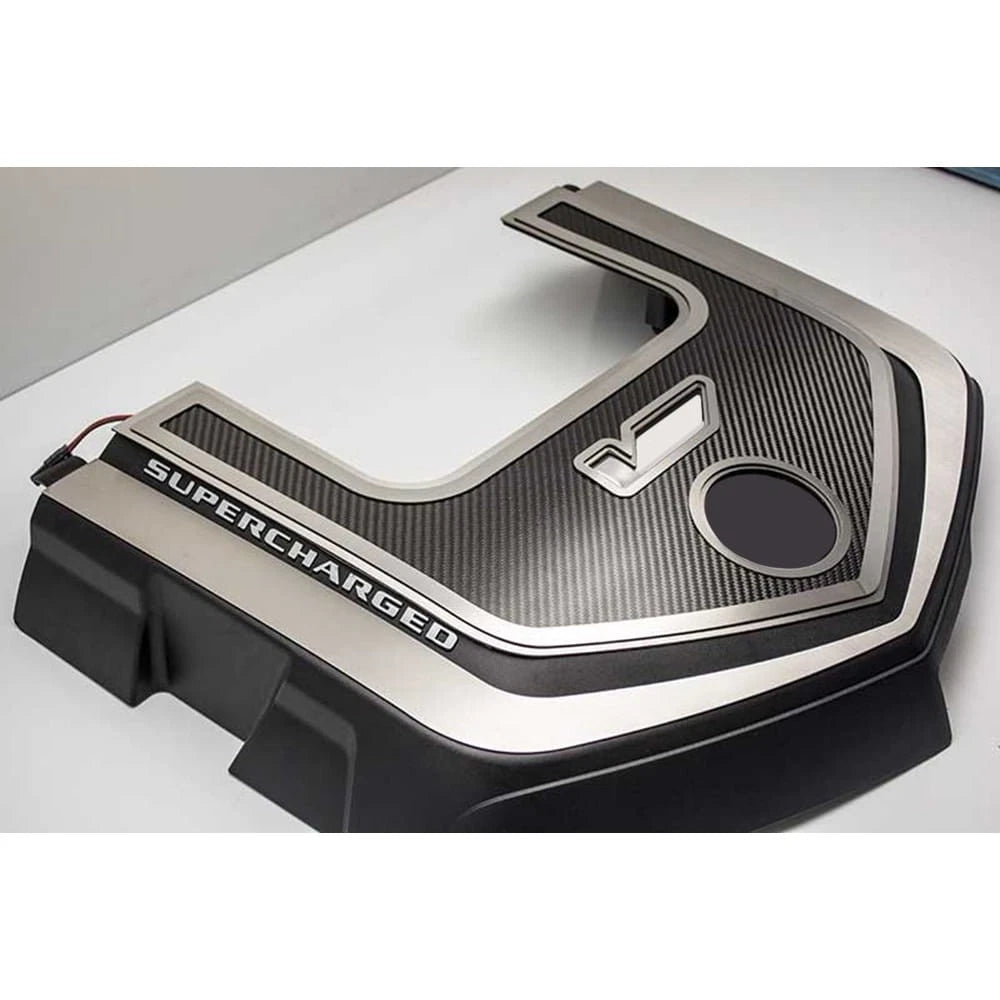 Engine Shroud Trim Kit with Yellow LED and Carbon Fiber Inlay for Cadillac CTS-V (2006–2015)