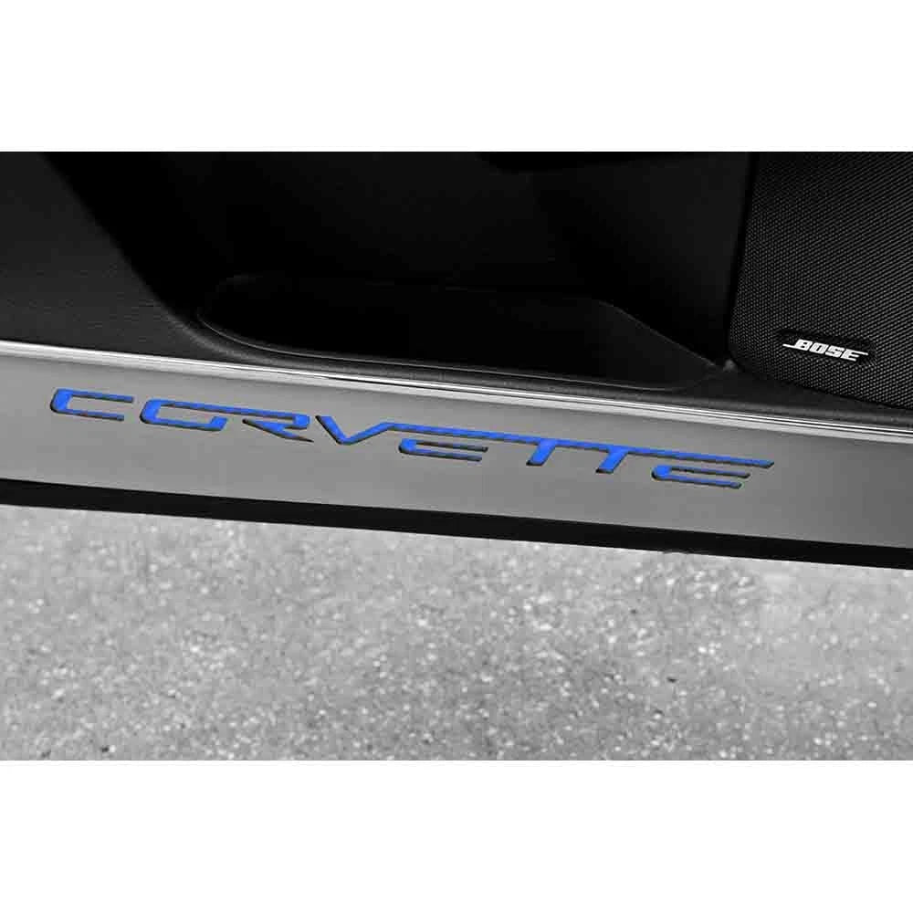 Door Guards Laser Cut with Orange Vinyl Inlay for Chevrolet Corvette (2005–2013)