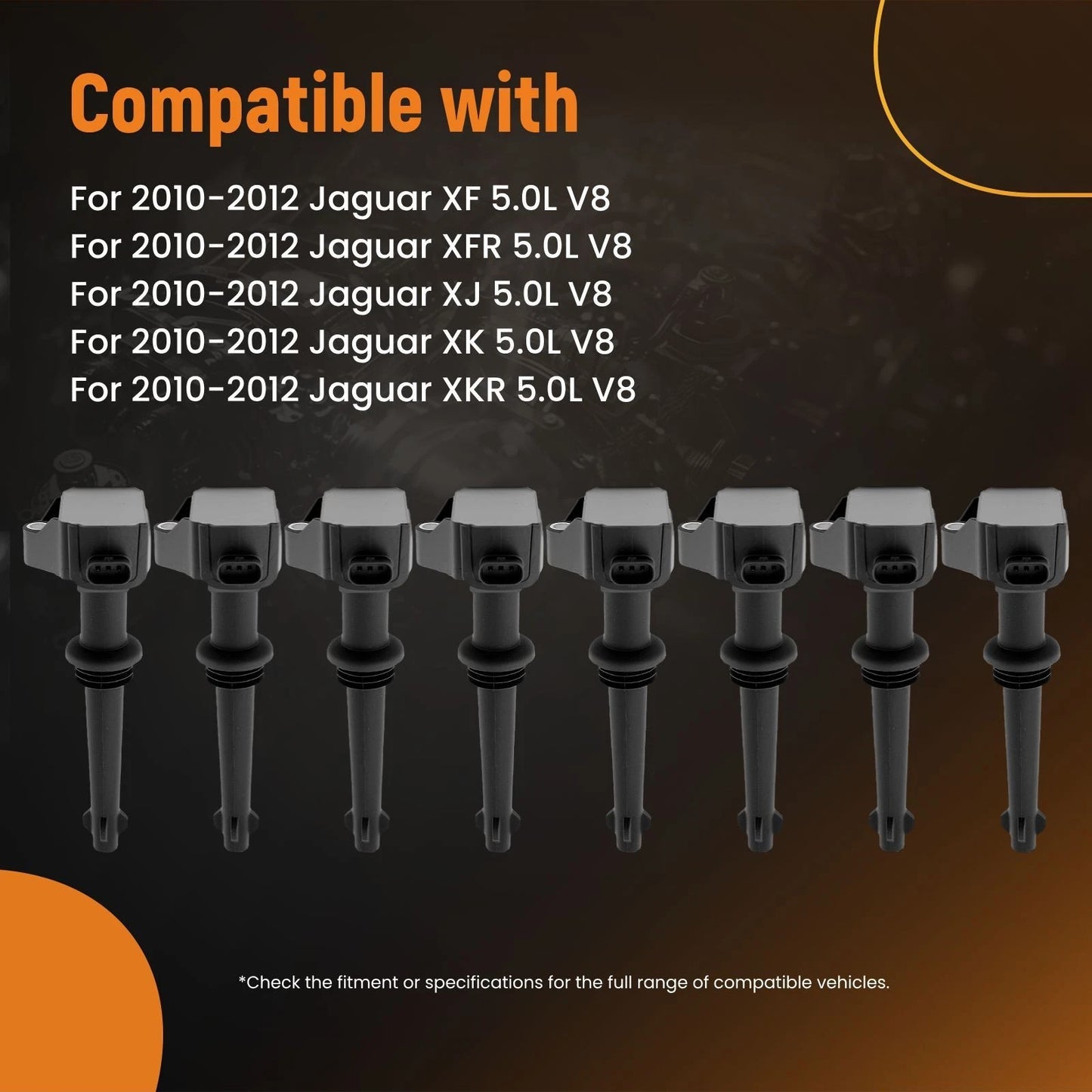 Complete Coil Set for Jaguar XKR-S XF XJ 5.0L V8 (2010–2012)