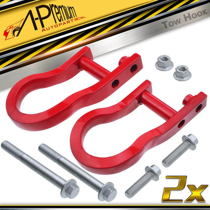 2X Red Tow Hooks for Chevy Silverado 1500 (2007–2018) GMC Sierra 1500
