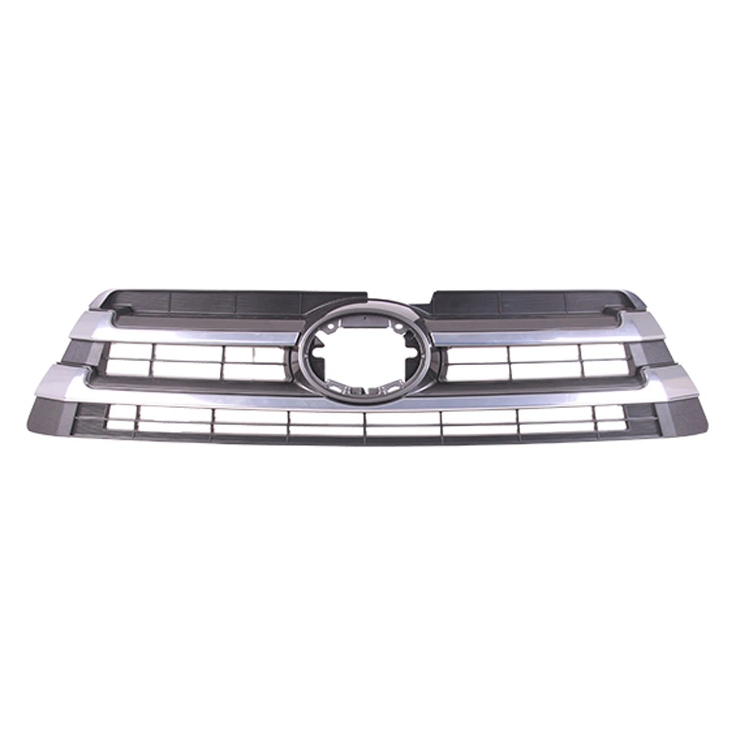 Replacement Black Chrome/Matte ABS Plastic Front Grille w/Emblem Hole