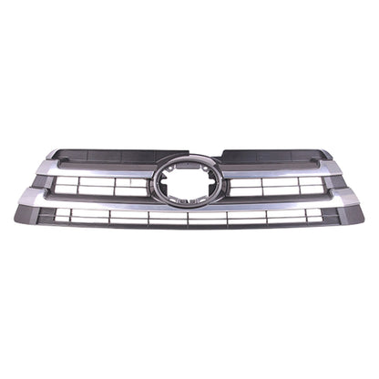 Replacement Black Chrome/Matte ABS Plastic Front Grille w/Emblem Hole