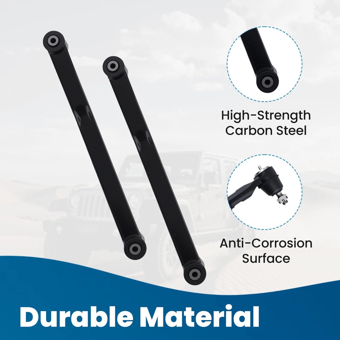 Front Suspension Control Arms & Tie Rods Kit for Jeep Wrangler (2007–2017)
