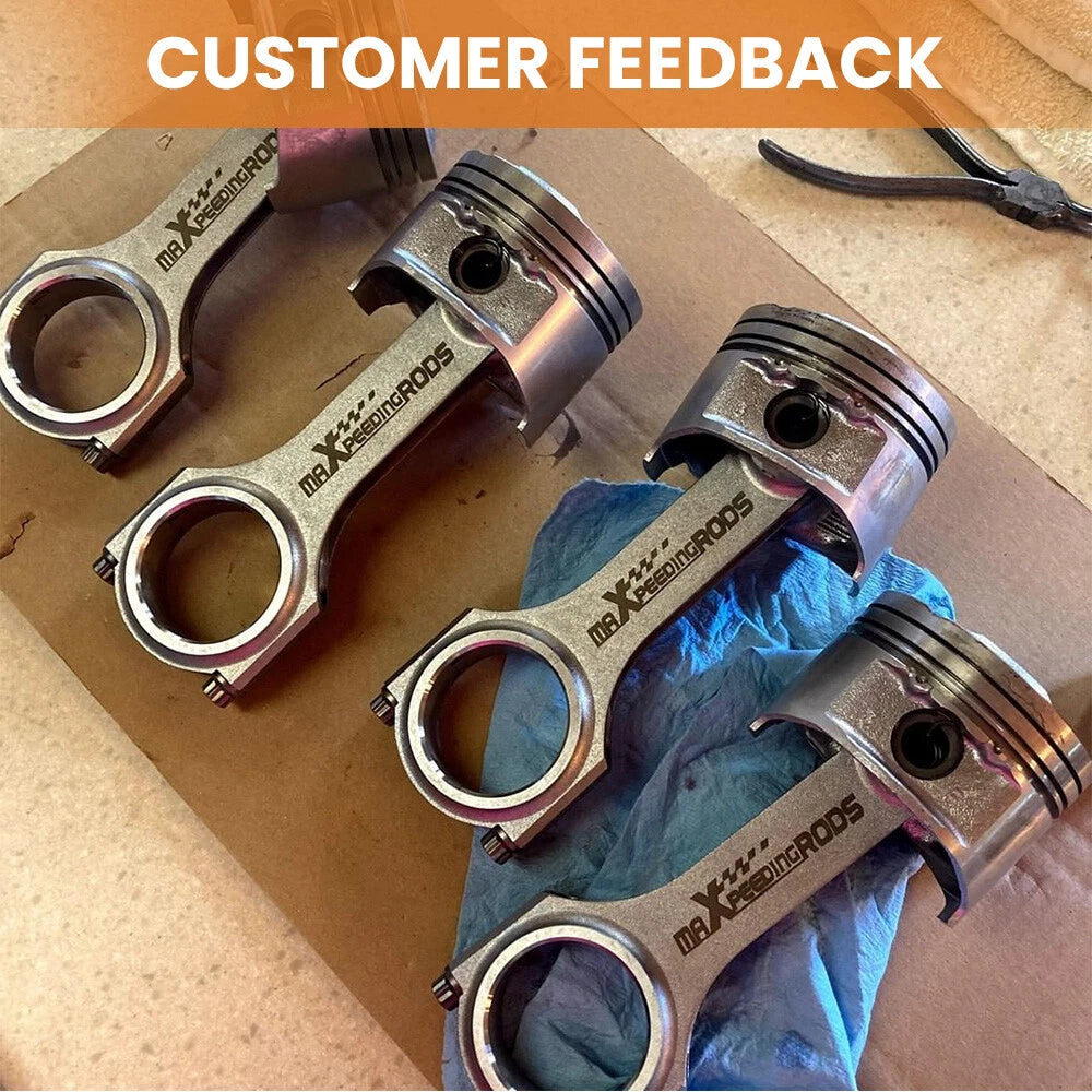 4x Forged 4340 H-Beam Connecting Rods for Honda D-Series (1992–2000)